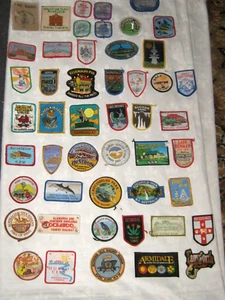 49 x Ass't Circa 80's Achievement, Tourist & Location Cloth Embroidery Badges - Bild 1 von 15