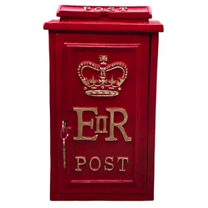 Royal ER II Post Box Mail Slot in Red Cast Iron - Wall Mounted or Standing - Picture 1 of 6