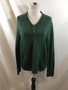 Breckenridge green henley sweater - womens XL, armpit to armpit = 22.5" - Picture 1 of 3