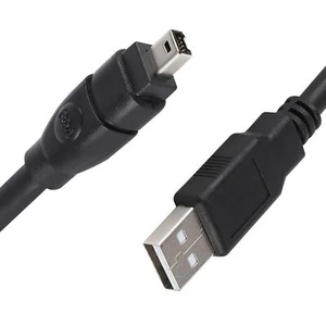 FireWire IEEE 1394 Cable for Data Transfer, USB to 4-Pin Connectors, 6ft - Afbeelding 1 van 7