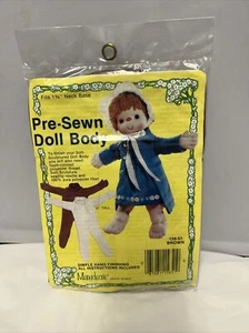 New Factory Sealed - VTG - Mangelsen's Pre Sewn Doll Body- Brown Color - Picture 1 of 6
