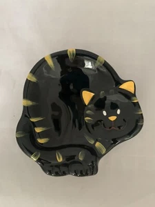 Enesco Katze Schmuck Schale Halloween Teebeutel Halter 2004 4,75" - Bild 1 von 6