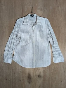 lauren ralph lauren camisa abotonada mujer talla L cuello manga larga rayas - Imagen 1 de 15