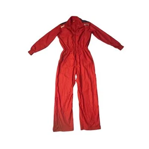Vintage Men L Helly Hansen Red Track Stripe Zip Jumpsuit One-Piece Outdoors - Picture 1 of 7