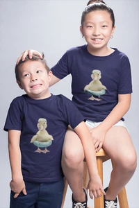 Personalized Short Sleeve T-Shirt For Kids Printed In France Navy Blue - Picture 1 of 26