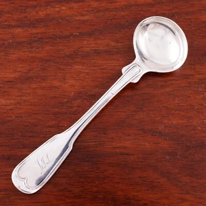 GEORGE GELSTON NYC COIN SILVER MASTER SALT, CONDIMENT SPOON FIDDLE THREAD 1830s - Picture 1 of 5