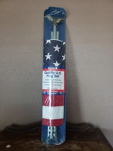 NEW Annin Polycotton US Flag Pole set Aluminum Pole &Bracket 6Ft. 3x5 Made USA - Picture 1 of 7