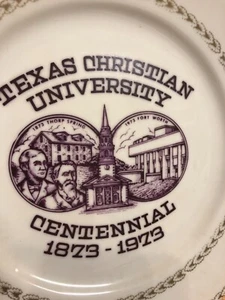 Texas Christian University CENTENNIAL PLATE 1873-1973 Balfour TCU - Picture 1 of 4