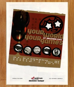 Electronic Boutique Braille Your World - Game Print Ad / Poster Promo Art 2001 - Picture 1 of 3