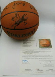  Philadelphia 76ers 2000-2001 Multi SIGNED BASKETBALL Iverson Mutombo Sixers JSA - Picture 1 of 7