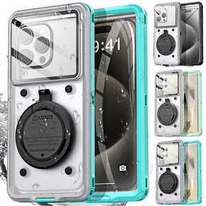 Diving Waterproof Case For iPhone 15 14 13 12 11 Pro Max Shockproof Stand Cover - Picture 1 of 86