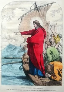 Early British, EVENING HOURS WITH MY CHILDREN...GOSPEL STORY 1855 - Imagen 1 de 4