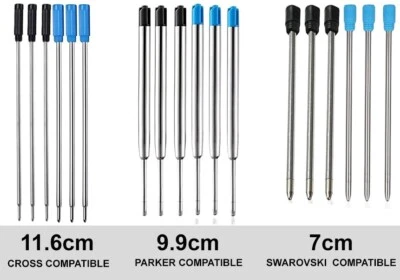 Black Or Blue Ballpoint Pen Refills Compatible With Parker Or Cross Ink 8513 - Image 1 of 4