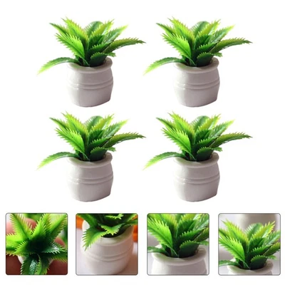 4 Pcs Pot Pour Bonsai Plante En De Simulation Mini Accessoires Maison