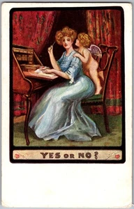 Antique Postcard Artcolor Series Angelic Messenger Postcard 1910s - Picture 1 of 2