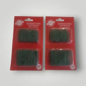 (2 Pcks ) Small Green Christmas Ornament Hooks Tree Hangers Metal 200 Ct  Each - Picture 1 of 1