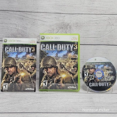 Call of Duty 3 [Platinum Hits] (Xbox 360, 2008) Disc w/ Reg Cover & Manual *Read - Image 1 of 3