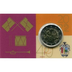 2 euro San Marino 2022 FDC COINCARD Gruppo Sbandieratori e Musici - Imagen 1 de 2
