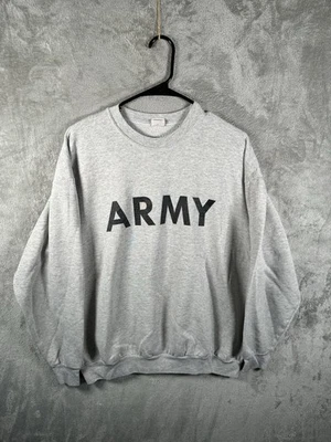 Suéter De Colección Ejército de los Estados Unidos Spellout Cuello Redondo Para Hombres Grande Gris Negro EE. UU. Foto 1 de 4