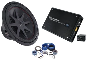 Kicker 52CVR152 CVR15 COMPVR 15" 1400W Auto Subwoofer + Mono Verstärker + Kabel CVR152 - Bild 1 von 12