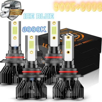 LED Headlight 8000K ice blue Hi/Lo beam Bright For Chevrolet Sonora 2000-2006 - Изображение 1 из 4