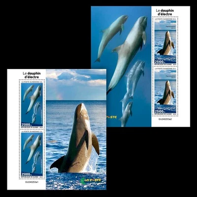 Марки с дынной головой киты 2024 Гвинея 2 М/С как новые без наклеек и следов - Изображение 1 из 3