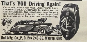 Brújula automática Hull That's You Driving Again After The War anuncio impreso vintage 1944 - Imagen 1 de 4