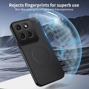 Pour Motorola Edge 60 Pro, Coque Housse Etui Luxe Fibre Carbone Magnétique Souple Main Feel - Photo 1 sur 14