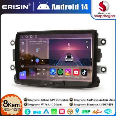 Android 14 8+128GB 8-Kern Autoradio Navi Renault Dacia Duster Logan Dokker Lodgy - Bild 1 von 4