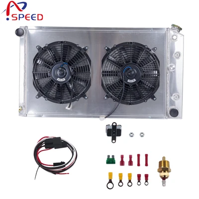 Ventilador de radiador de 4 filas + relé para Cadillac DeVille Eldorado Calais Cutlass 1965-1974 Foto 1 de 4