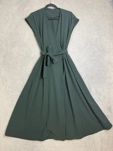Massimo Dutti Dress Womens Small Wrap Belted Sleeveless Maxi Pockets Elegant - Picture 1 of 24