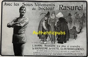 PUBLICITE DOCTEUR RASUREL SOUS VÊTEMENTS SIGNE LOUIS BAILLY DE 1913 AD PUB RARE - Picture 1 of 1