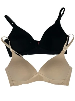 Isaac Mizrahi Mujer Conjunto de 2 Sujetador Inalámbrico Beige y Negro Talla 36B Ligeramente Acolchado Foto 1 de 4