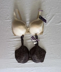 Lote de 2 sujetadores Just My Size para mujer 38DD marrón desnudo con aros cobertura completa - Imagen 1 de 9