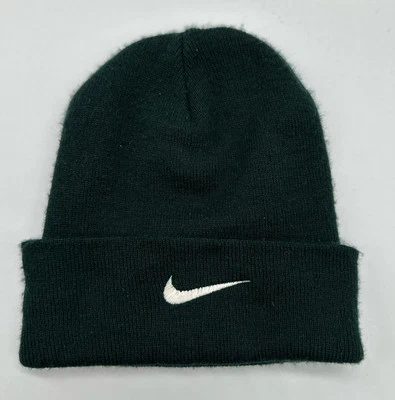 Gorro acrílico vintage Nike verde bosque oscuro años 90 Y2K Foto 1 de 3