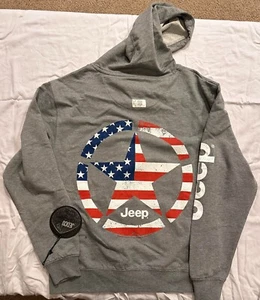 MD Jeep USA Star Gray Zip-up Hoodie - Picture 1 of 2