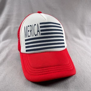 America Snapback Hat Mens Funny Merica Mesh Back Red White Y2K - Picture 1 of 10