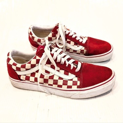 Sneakers VANS rosse e bianche a quadri taglia 9 uomo 10 5 donna