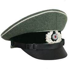 GERMAN ARMY HEER/NCO VISOR CAP - WHITE PIPING 100% WOOL