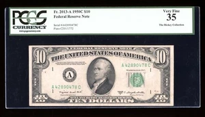 DBR 1950-C $10 FRN Boston Fr. 2013-A PCGS 35 Serial A42890478C - Picture 1 of 2