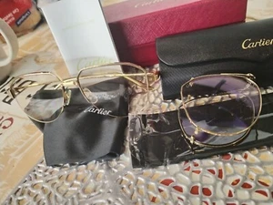occhiali Cartier santo vendome con clip on champagne serie limitata. - Foto 1 di 13