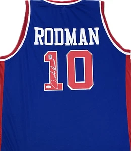 Dennis Rodman Signed Autographed Custom Blue/Red Jersey JSA Authentication - Picture 1 of 2