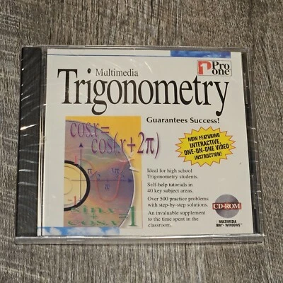 Trigonometry Pro One Multimedia Interactive CD-ROM 1995 New - Image 1 of 3