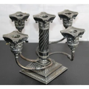 Vintage Wilcox Kerzenständer versilbert 5-armig - vierfacher Teller 2741 - Bild 1 von 11