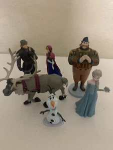 Disney Frozen Vinyl Figures Lot(6) Cake Toppers Full Set - Picture 1 of 3