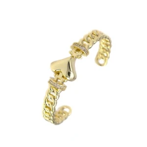 Heart Bracelets Gold Plated Cuff Bangles - Picture 1 of 2