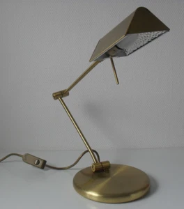 ✅ SCHREIBTISCHLEUCHTE SCHREIBTISCHLAMPE TISCHLAMPE Messing Zuleitung ca. 2 m - Bild 1 von 9