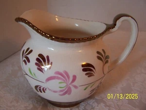 Gray's Pottery Stoke on Trent England Kupfer Glanz handbemalt Blumen Krug - Bild 1 von 6