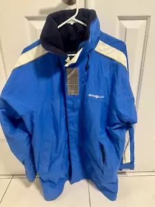 Giacca vela vintage uomo Henri Lloyd blu nylon zip cappuccio riflettente taglia S - Foto 1 di 13