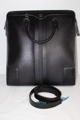 NEW Gucci Interlocking GG Black Leather Briefcase Tote Shoulder Bag 735108 - Image 1 of 4